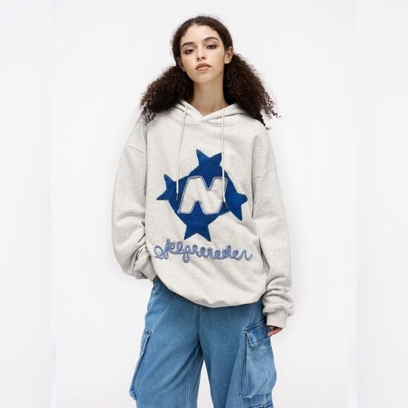 AELFRIC EDEN STELLARIS EMBROIDERED HOODIE SIZE SMALL GREY NWT in packaging - Picture 4 of 7